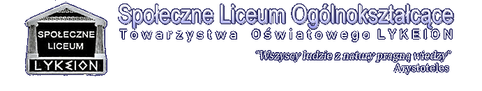 Strona Społecznego Liceum Lykeion w Łodzi
